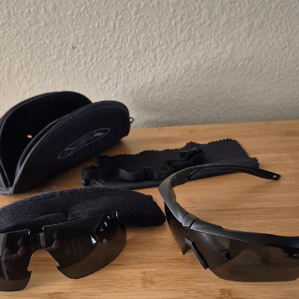 Black Tactical Sunglasses with Case